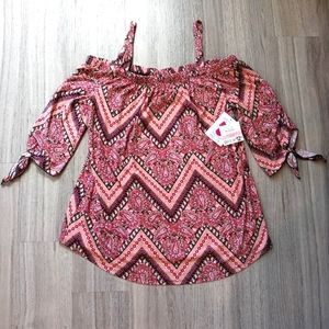 B&B Boutique Plus Soft & Cozy Off The Shoulder Tunic Top